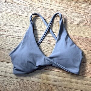 Cross back sports bra - brown
